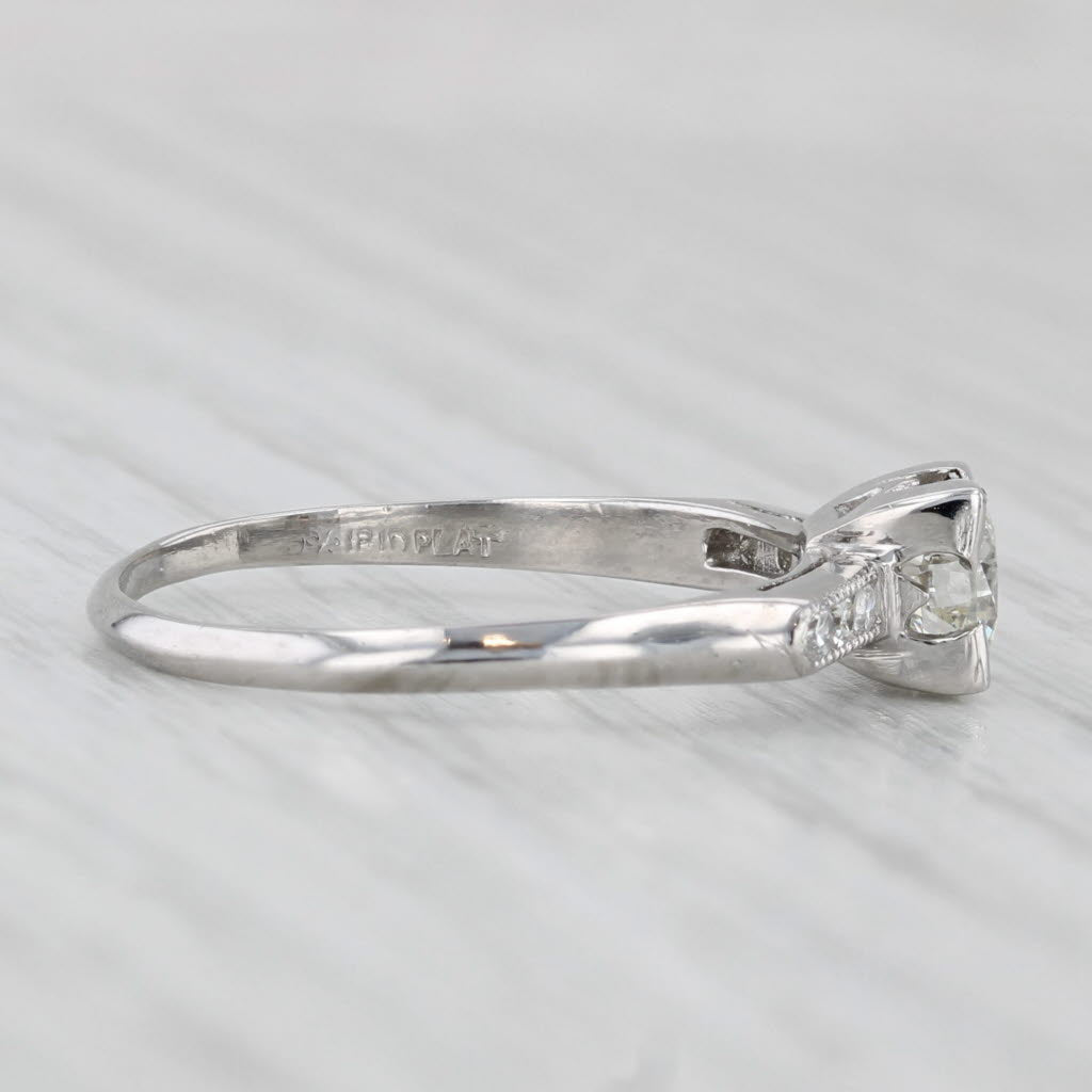 Antique 0.59ctw Diamond Engagement Ring Platinum Size 7