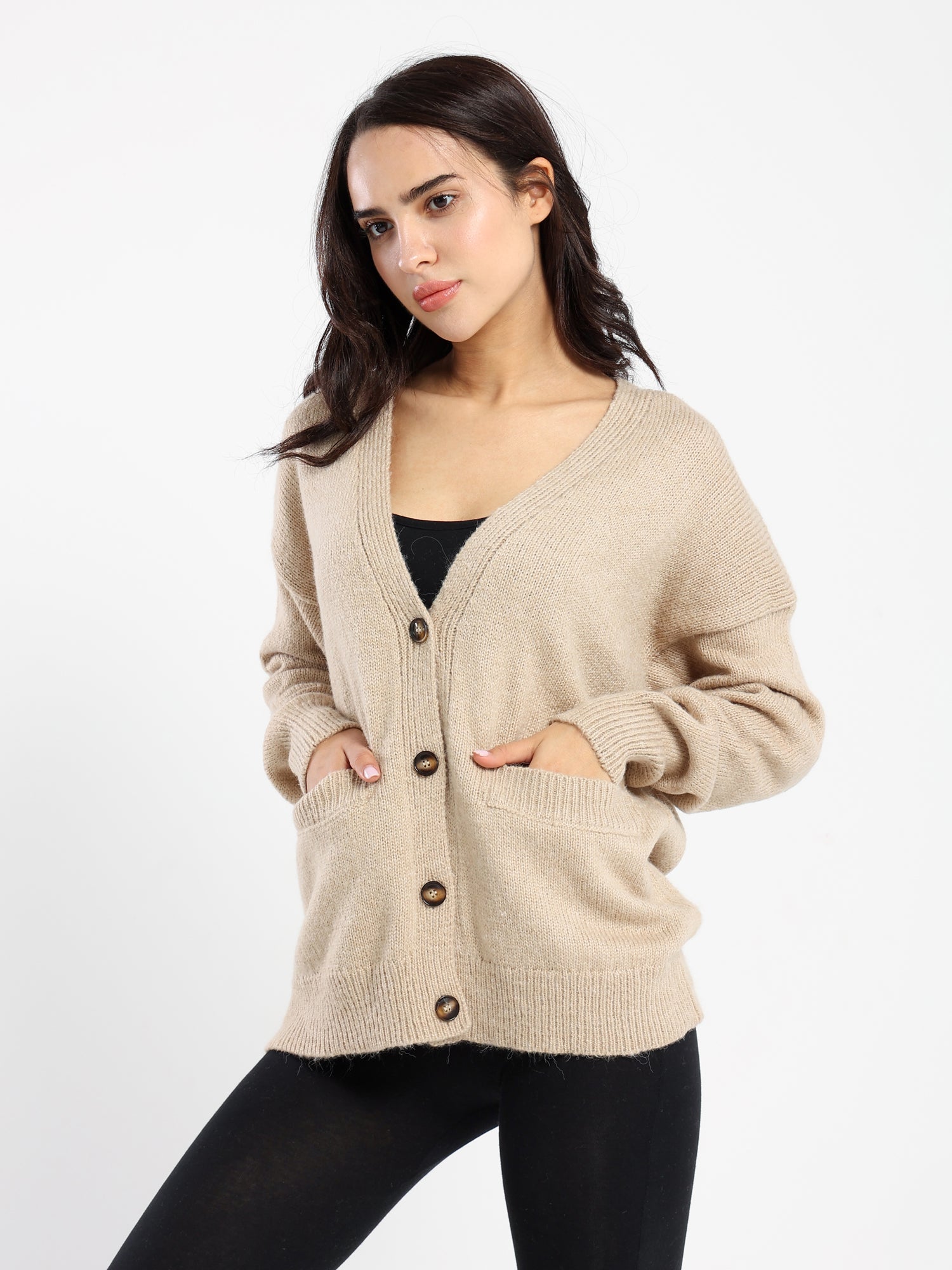 Basic Medium Length Solid Cardigan
