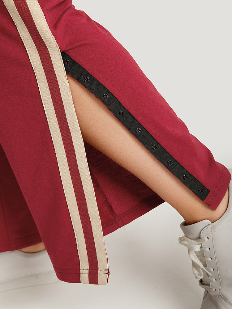Two Tone Pocket Split Side Elastic Waist Sweatpants