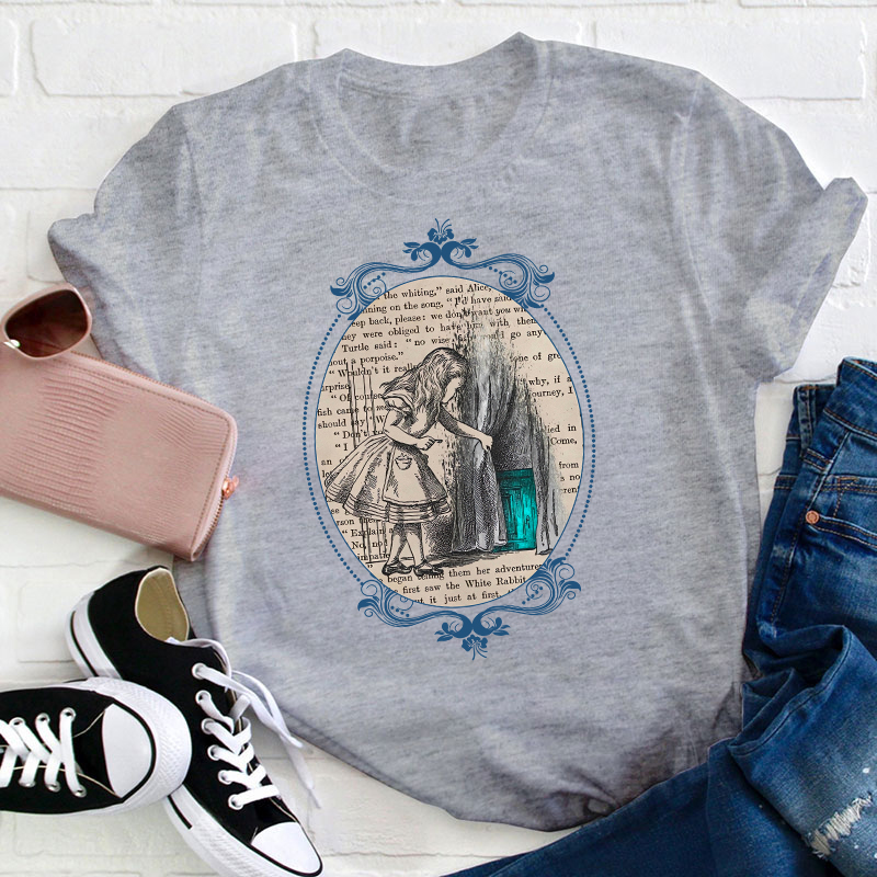 Follow The White Rabbit Teacher T-Shirt