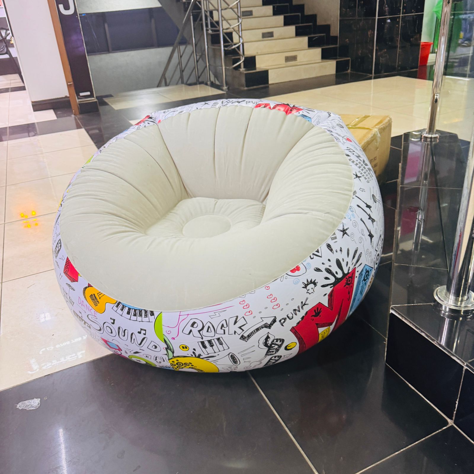 Graffiti Inflatable bean bag Airchair. Multi-Colou