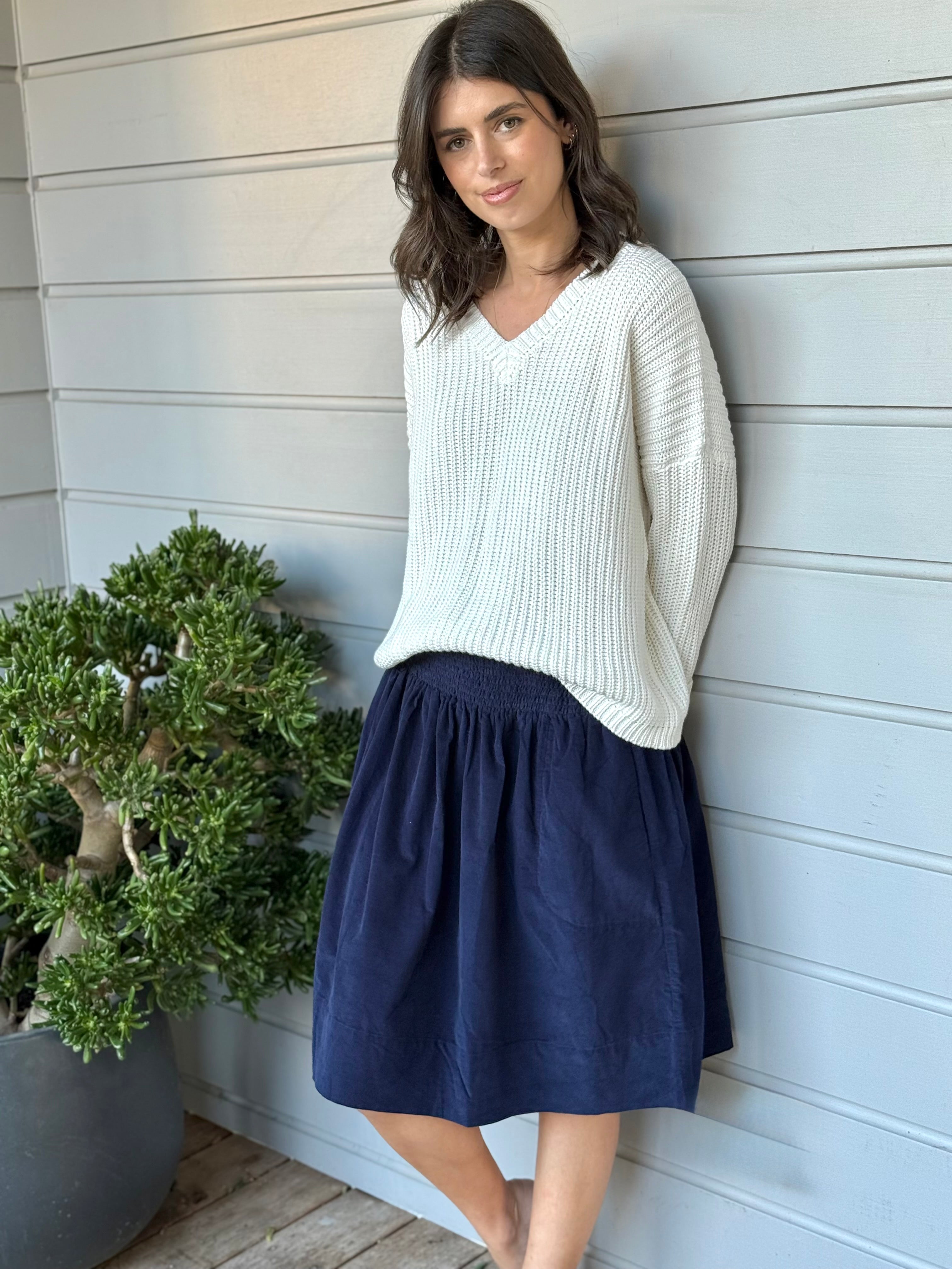zoe skirt - indigo cord