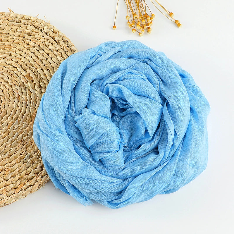 Women's Sweet Solid Color Cotton Silk Scarves