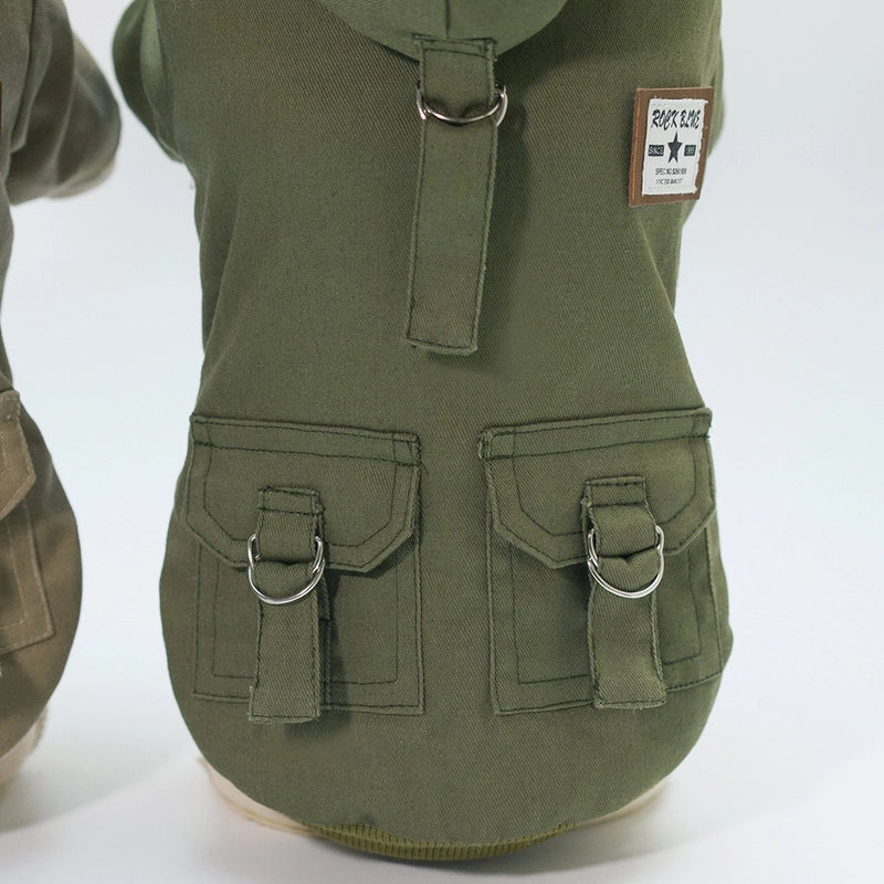 Autumn/winter Season Pet Clothes Dog Cotton Coat Fleece-lined Two-legged Dog Clothing Fashionable Pet Outfit