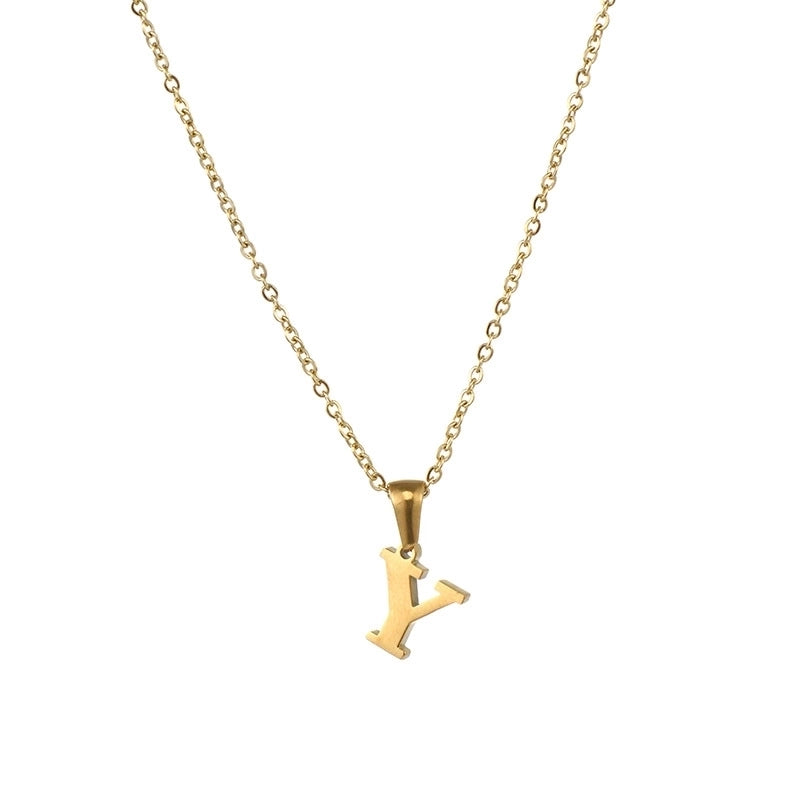 Minimalist Letter Stainless Steel Plating Pendant Necklace