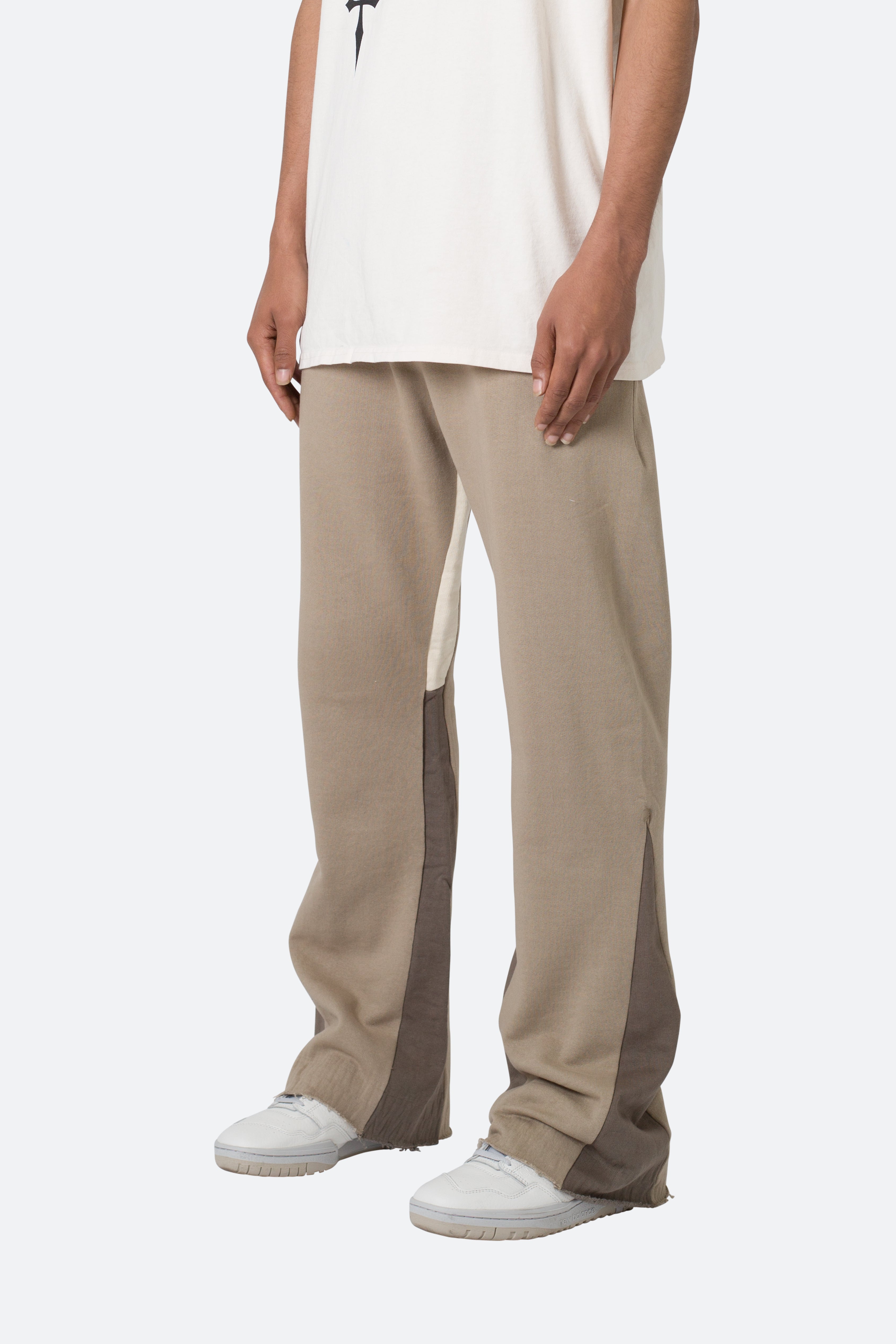 Contrast Bootcut Sweatpants - Earth