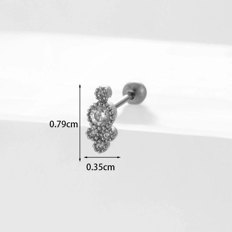Ear Cartilage Rings & Studs Geometric Copper Plating Artificial Gemstones