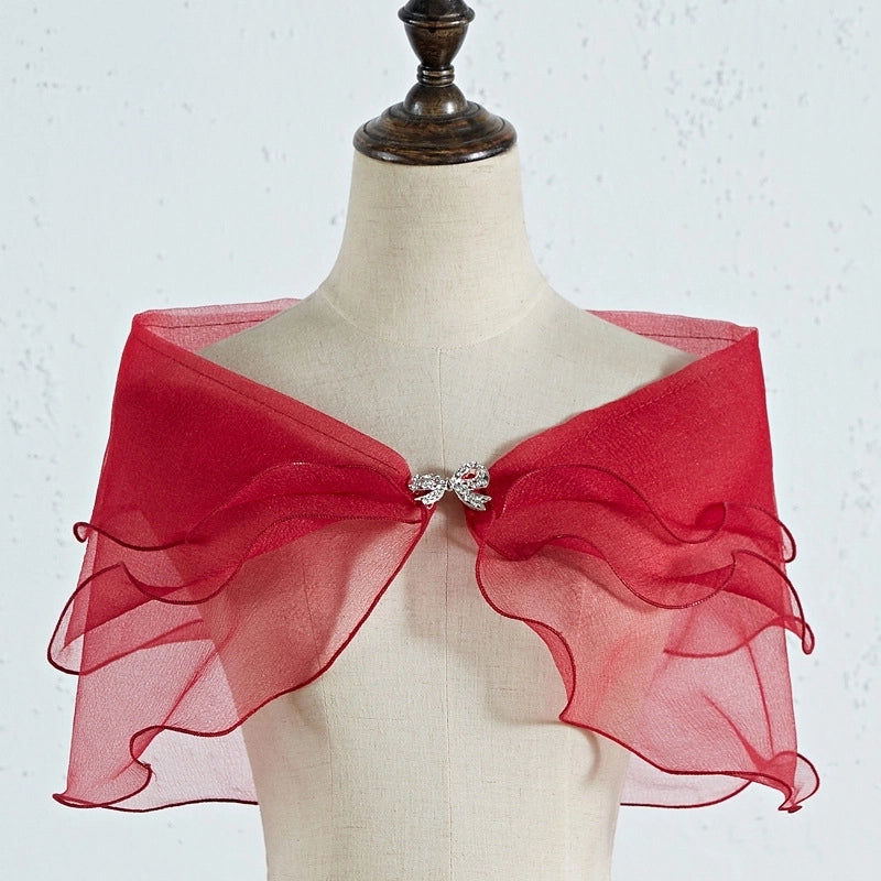 Women's Sweet Solid Color Bow Knot Polyester Shawl
