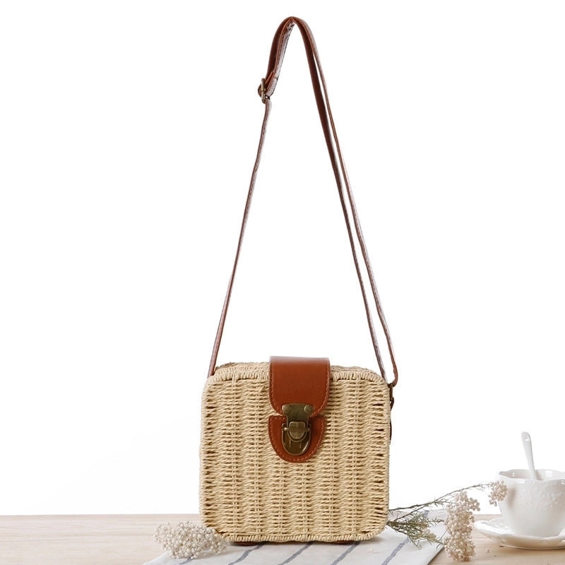 Women's Small Spring&summer Paper String Vintage Style Straw Bag