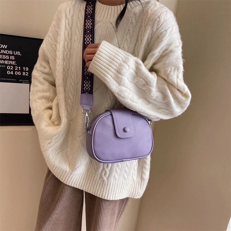 Women's Small Pu Leather Solid Color Streetwear Cloud Shape Flip Cover Crossbody Bag