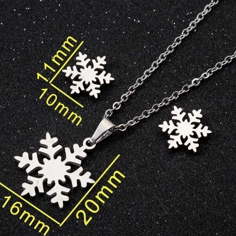 Minimalist Geometric Leaf Heart Shape Stainless Steel Plating Earrings Necklace 1 Set