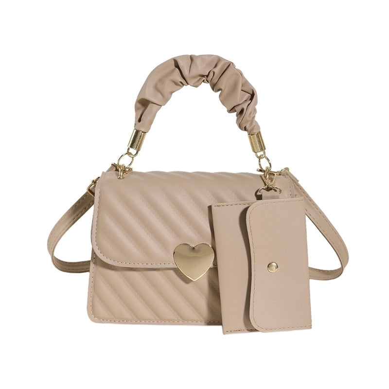 Women's Medium Pu Leather Solid Color Streetwear Magnetic Buckle Crossbody Bag