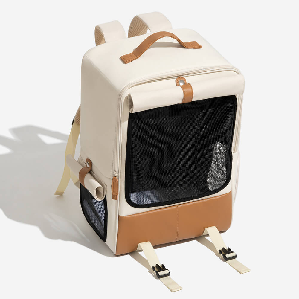 Square Breathable Foldable Portable Designer Pet Carrier Cat Backpack