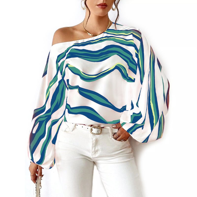 ⏰Limited time offer✨Casual Off-Shoulder Top with Striped Print💕