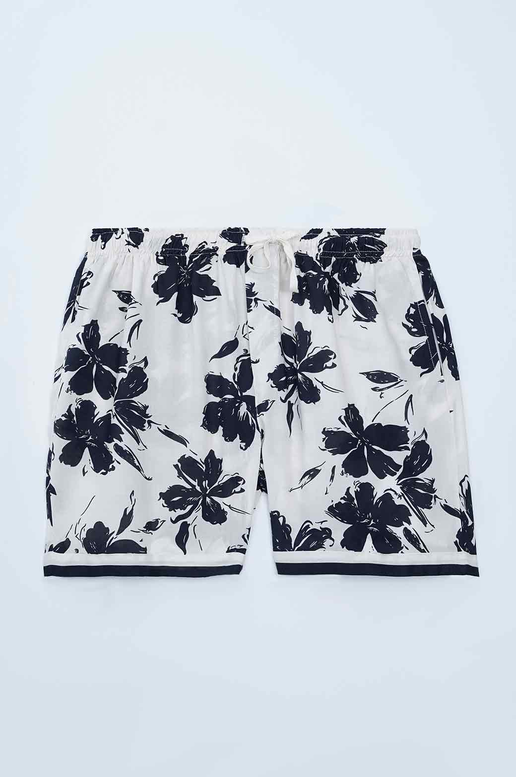 PRINTED DRAWSTRING SHORTS