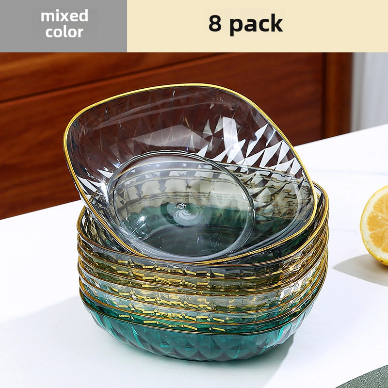 Light Luxury Transparent High-grade Bone Spitting Dish Household Dining Table Bone Dish Food Grade Snack Dish Fruit Dish Candy Nut Dish