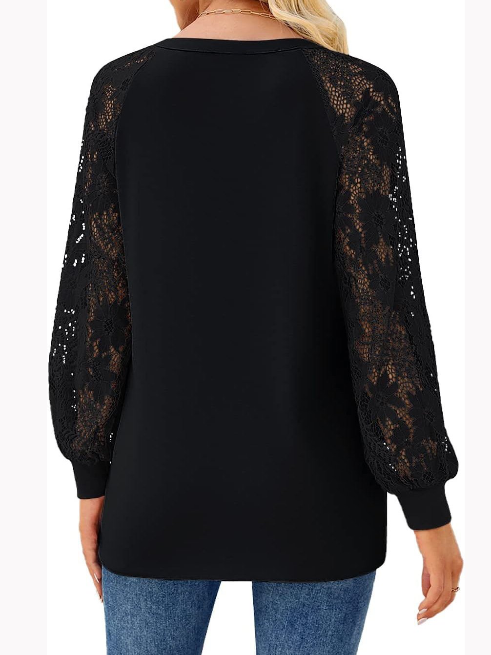 Women's Lace Stitching Long Sleeve T-Shirt