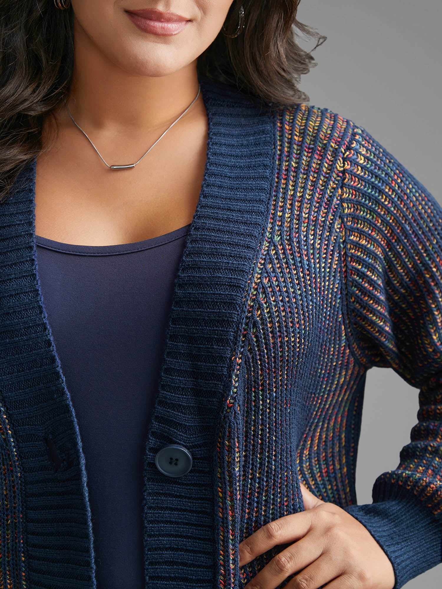 Heather Textured Button Up Cardigan