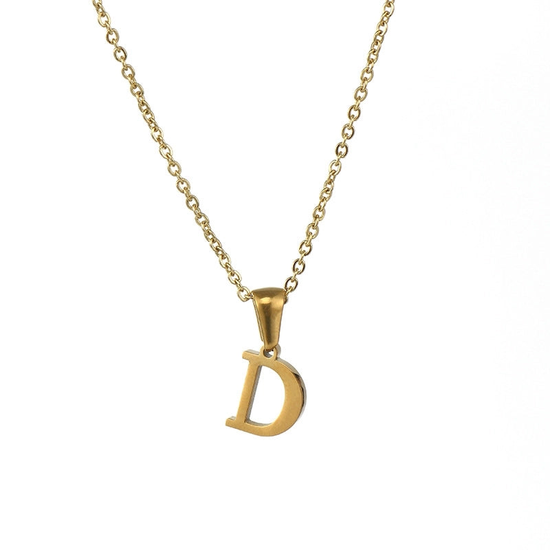 Minimalist Letter Stainless Steel Plating Pendant Necklace