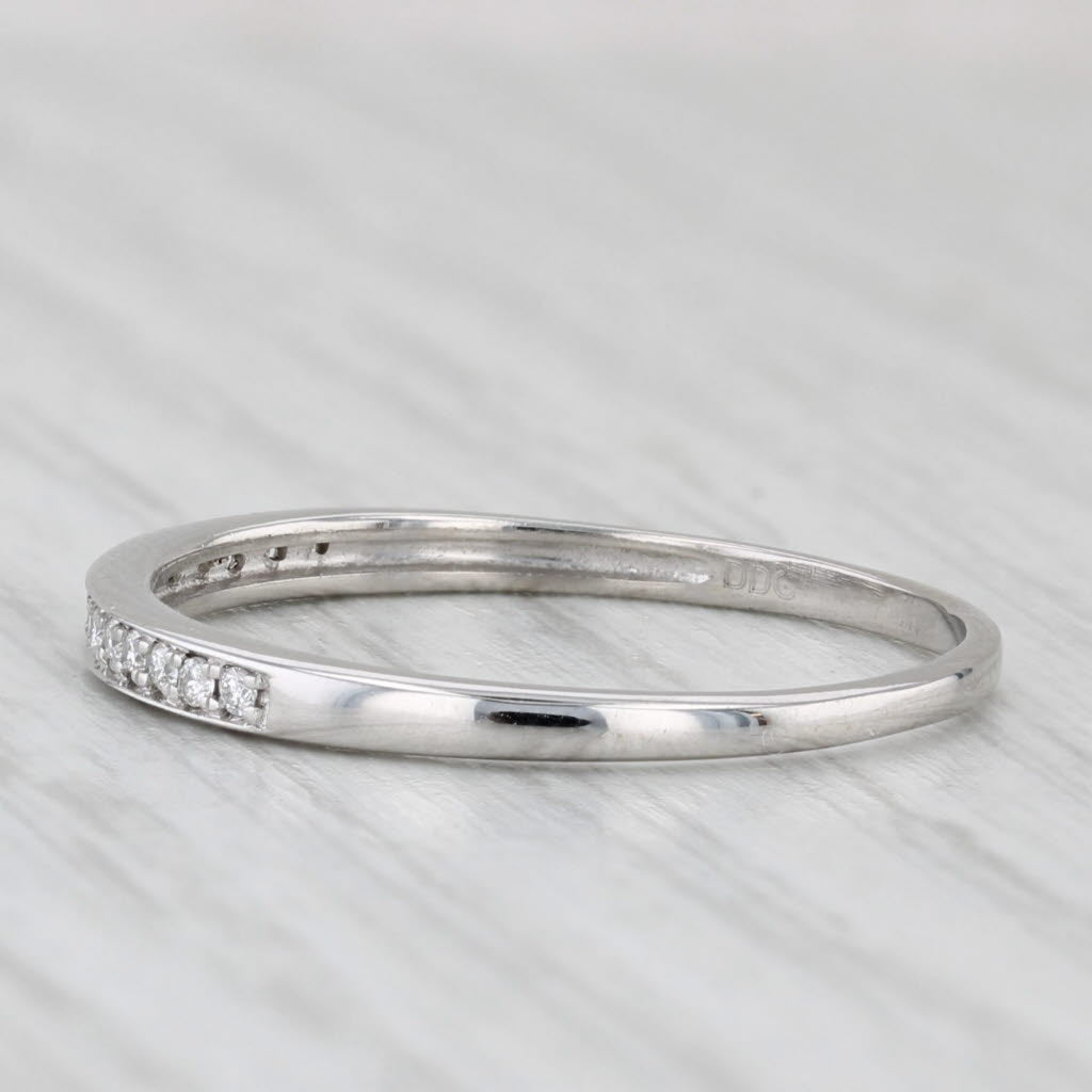 Diamond Wedding Band 14k White Gold Stackable Ring Size 9