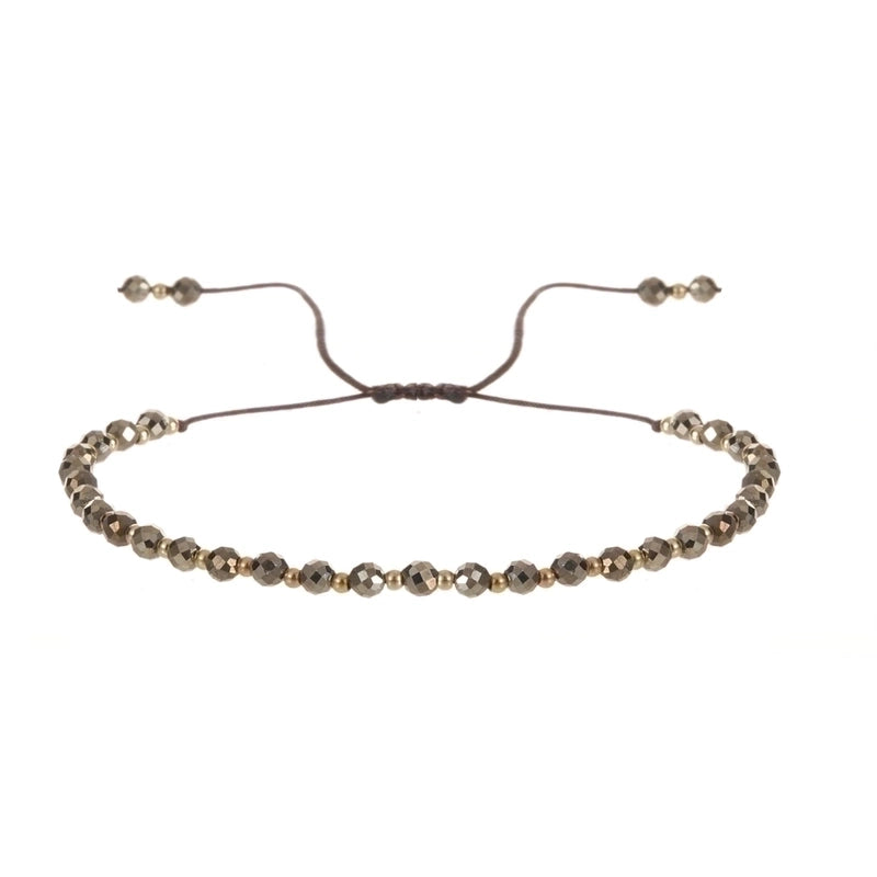 Minimalist Round Natural Stone Knitting Drawstring Bracelets