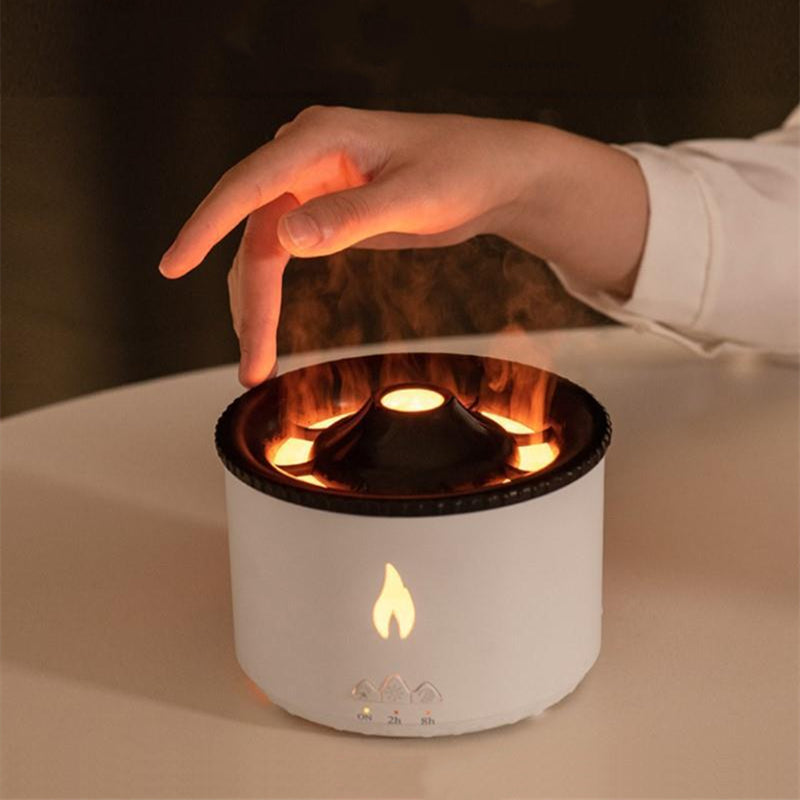 New creative ultrasonic essential oil humidifier. Volcano aromatherapy