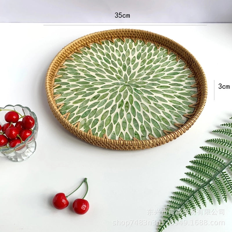 Pastoral Flower Grass Shell Fruit Plate
