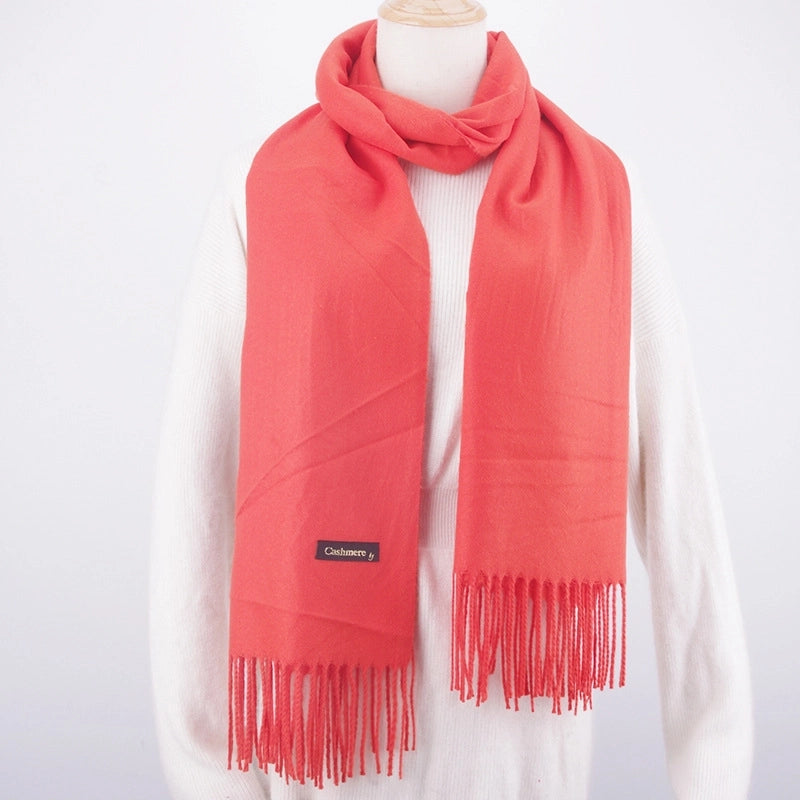 Solid Color 250g Cashmere Wool Scarf Short Thorn Lint Cashmere Warm Men's And Women's Autumn And Winter Shawls