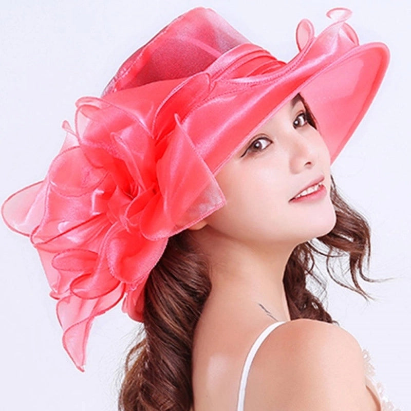 Sun Hat Women's Sun Hat Sun Protection UV Protection Spring And Summer Cool Hat Gauze Hat Beach Hat Organza Bow