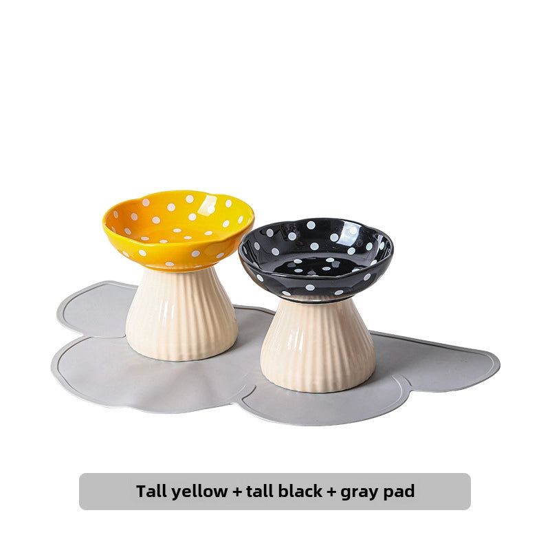 Cat Bowl Ceramic High Leg Protection Cervical Spine Anti-knock Pet Supplies Dog Rice Bowl Cat Food Basin Water Bowl Cat Food Bowl