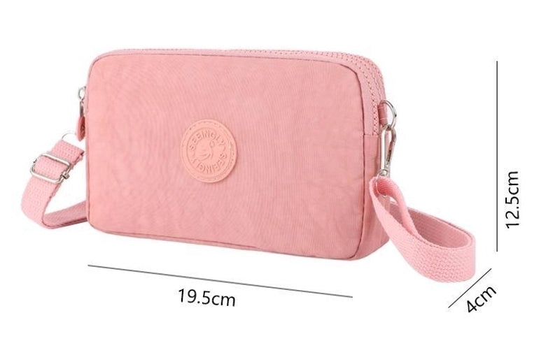 Unisex Medium Nylon Solid Color Basic Classic Style Zipper Phone Wallets
