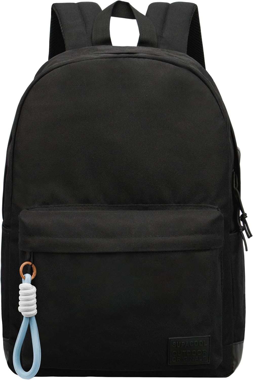 SUPACOOL Casual Laptop Backpack for Men and Women, School Backpack for Boys and Girls, College Bookbag, USB Charging Port, Lightweight Back Pack(Black)