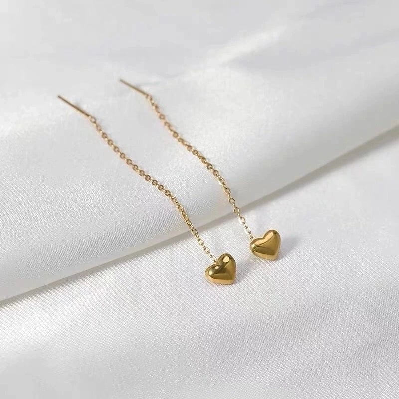 1 Pair Luxurious Heart 304 Stainless Steel No Inlaid 18K Gold Plated Earrings
