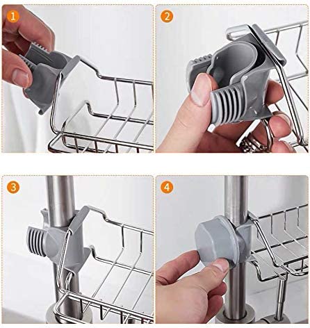 1pcs Stainless Steel Faucet Storage Rack. Adjustable Sink Rag Sponge Draining Rack Kitchen. Bathroom Soap Storage Holder