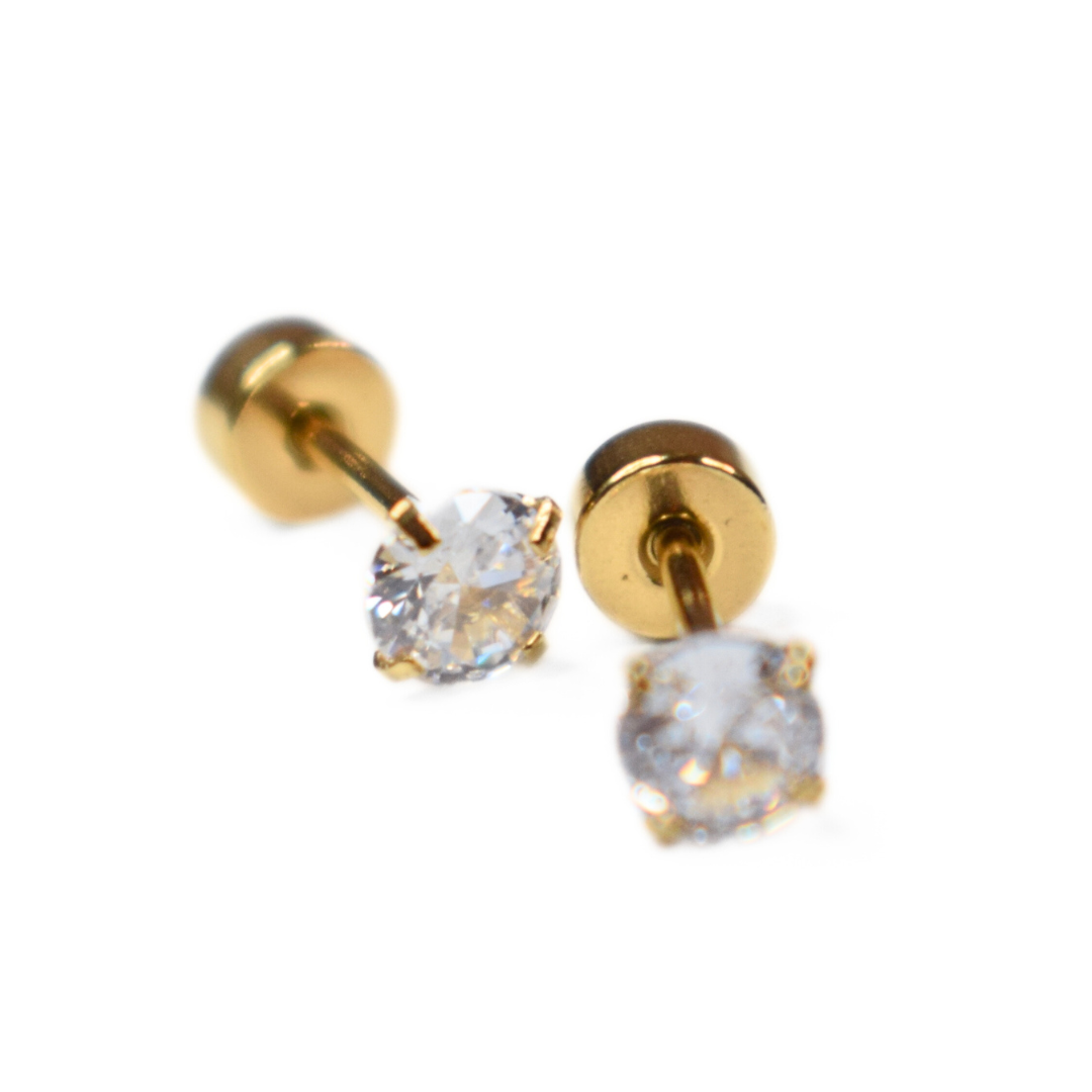 Baby Diamond style studs - Gold