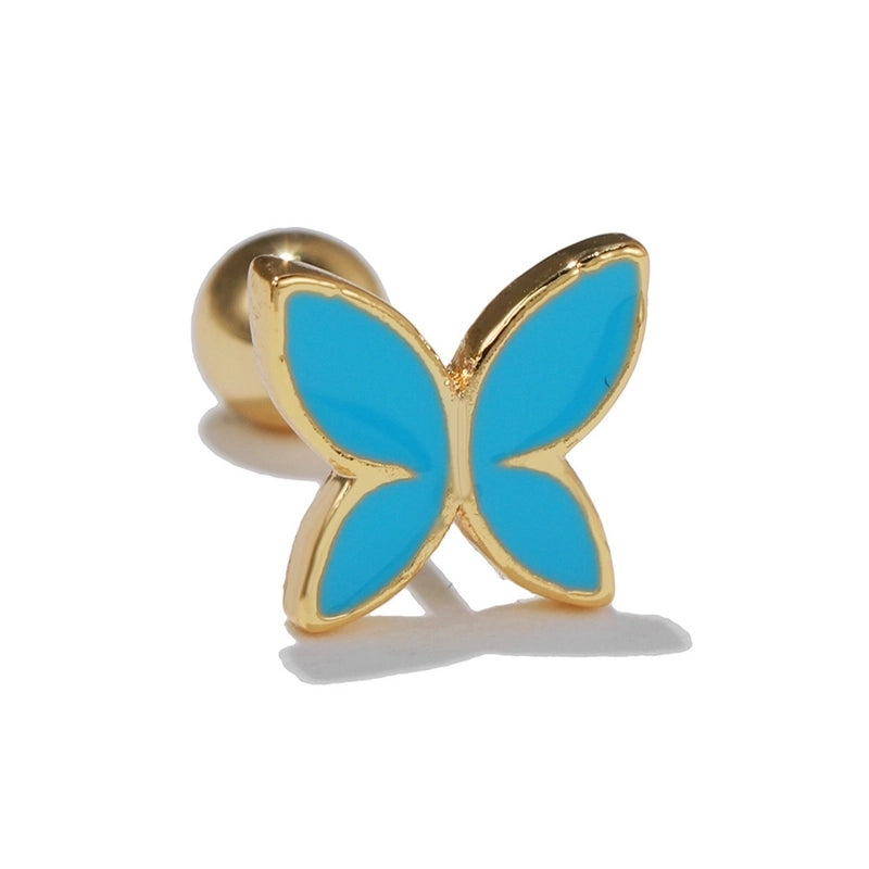 Ear Cartilage Rings & Studs Minimalist Star Brass No Inlaid