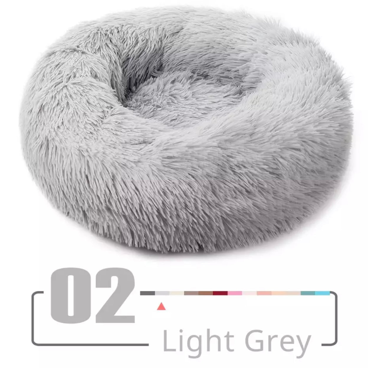 Solid Color Round Plush Dog Cat Bed