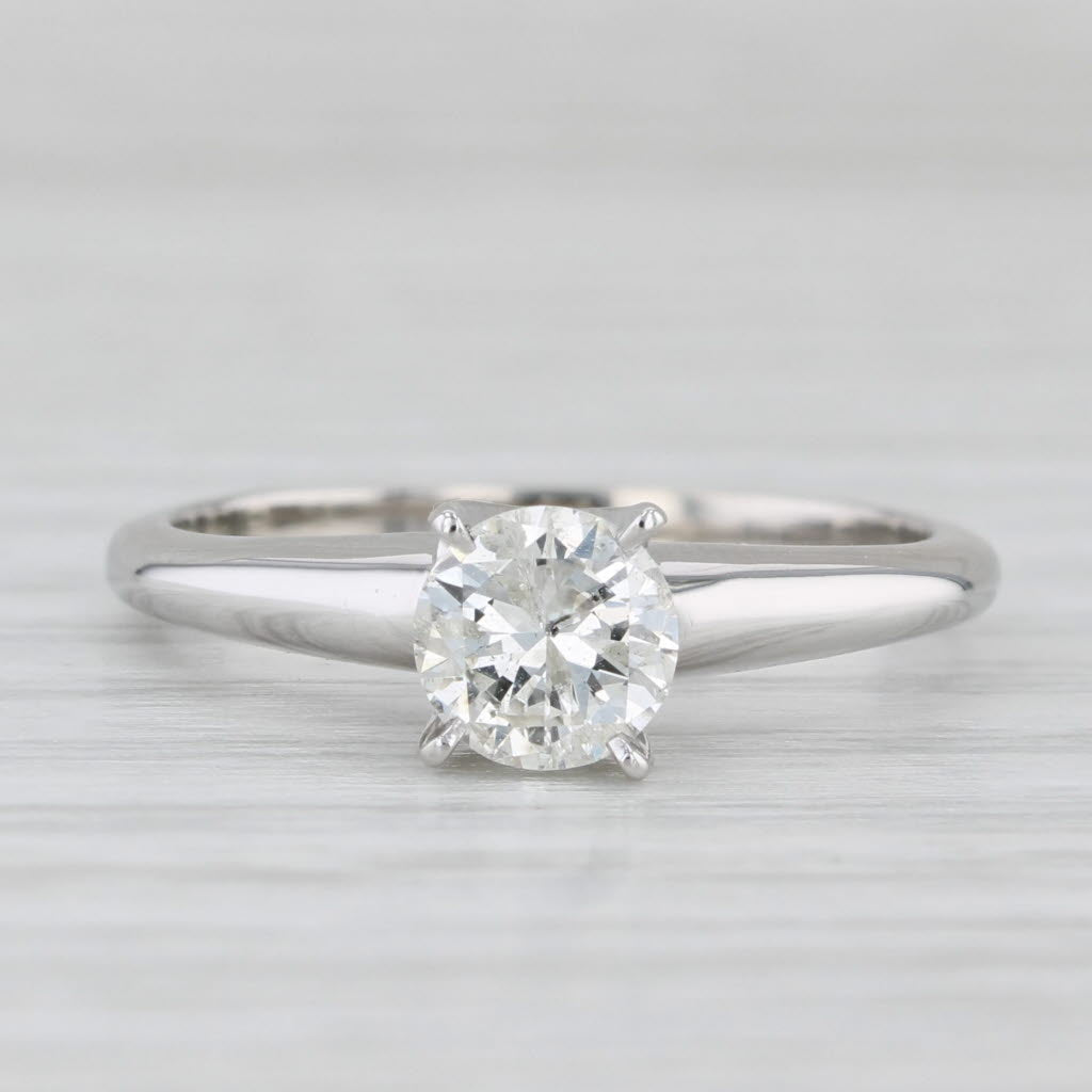 0.64ct Round Solitaire Diamond Engagement Ring 14k White Gold Size 6.75