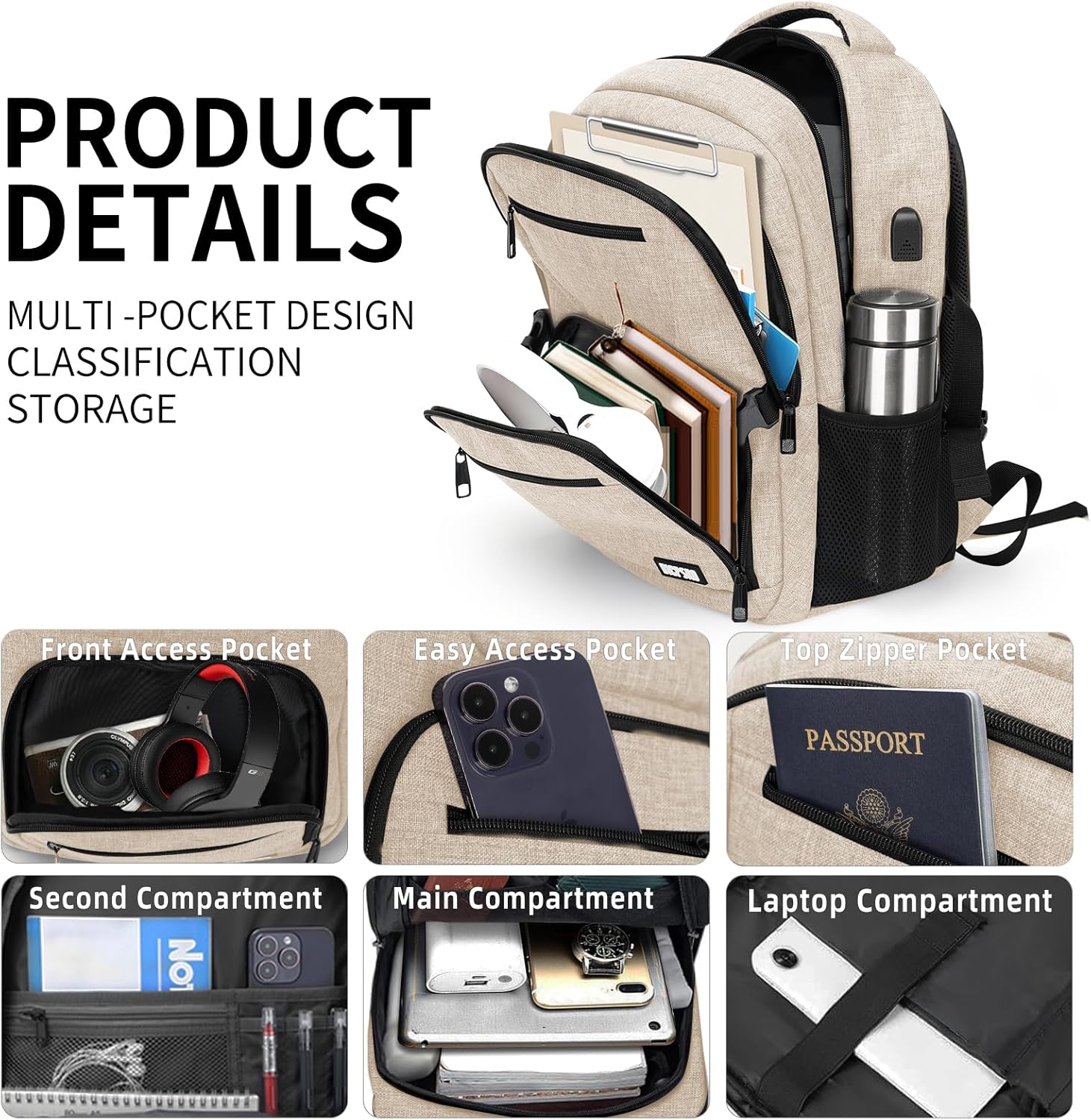 Black backpack for school, School Backpack for boys teens, Backpacks for men, College high middle school bookbag Fits15.6 Inch Laptop with USB Charging Port, Boys backpack, Book bag