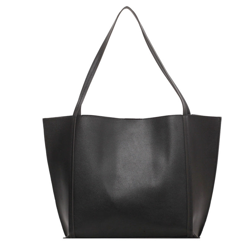 Medium Pu Leather Streetwear Tote Bag Fashion Weaving Simple Large-capacity Shoulder Bag