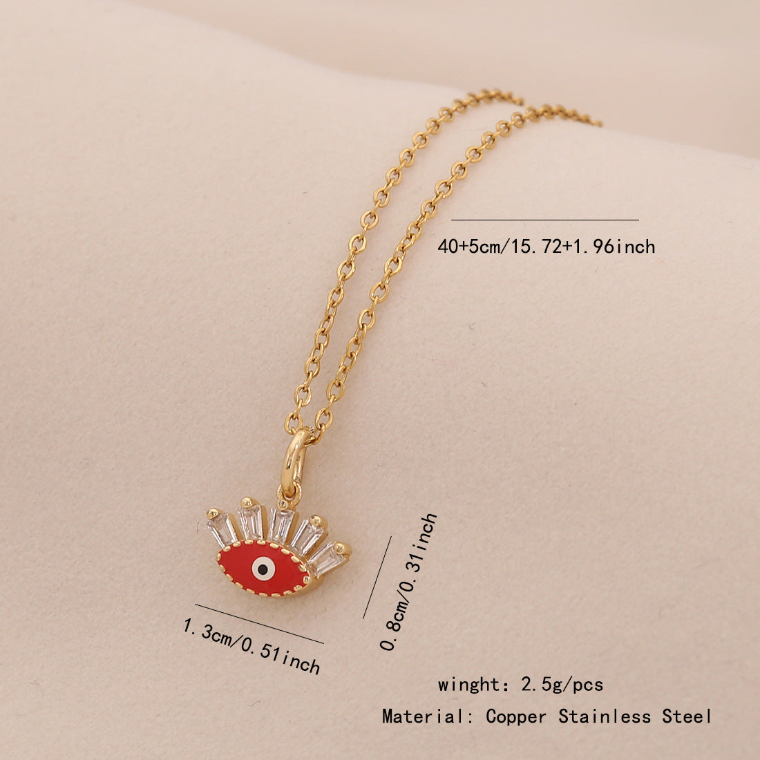 Dripping Oil Eye Pendant Necklace Personalized Stainless Steel Necklace N1516