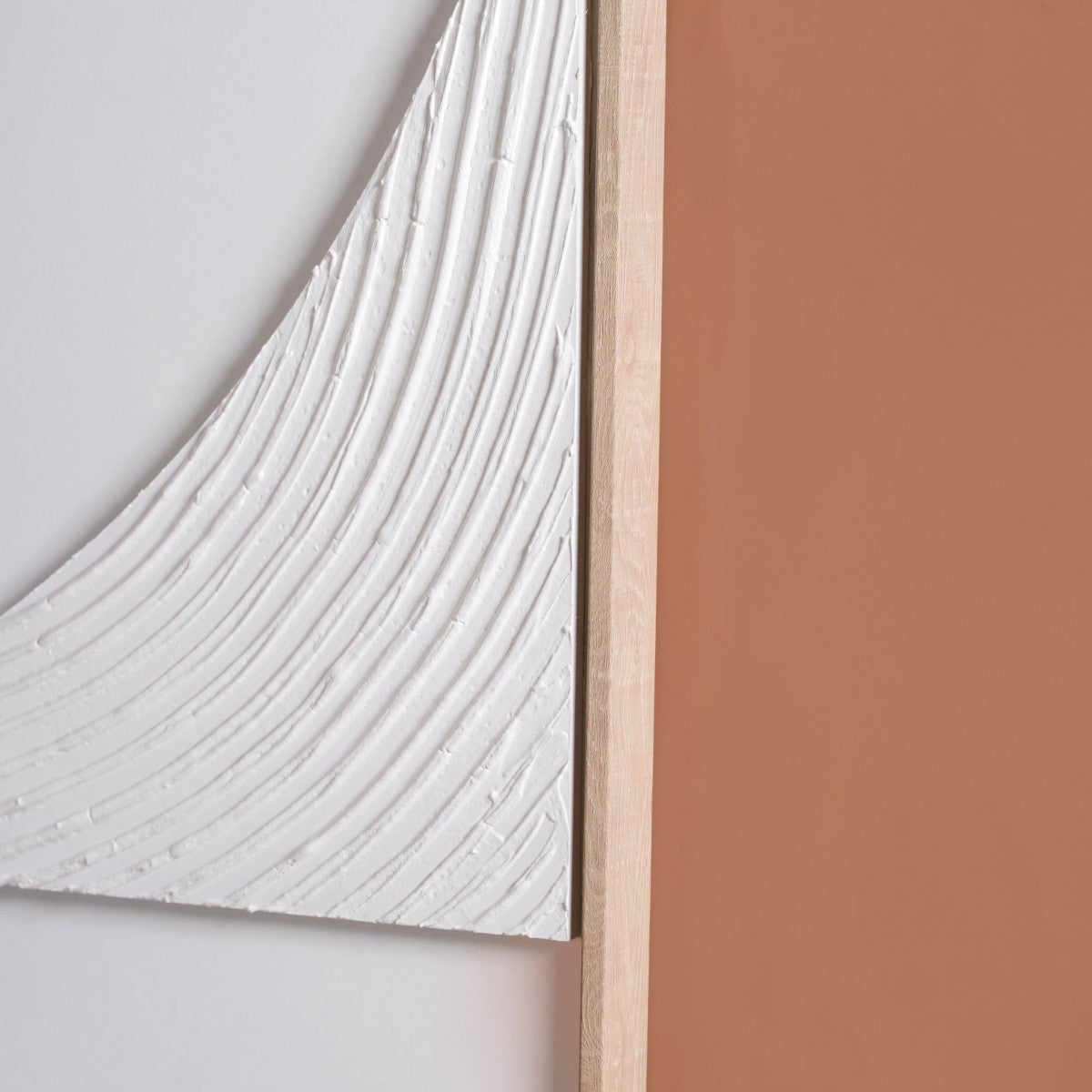 Japandi 3D Plaster Texture Framed Wall Art 32x24 Inch