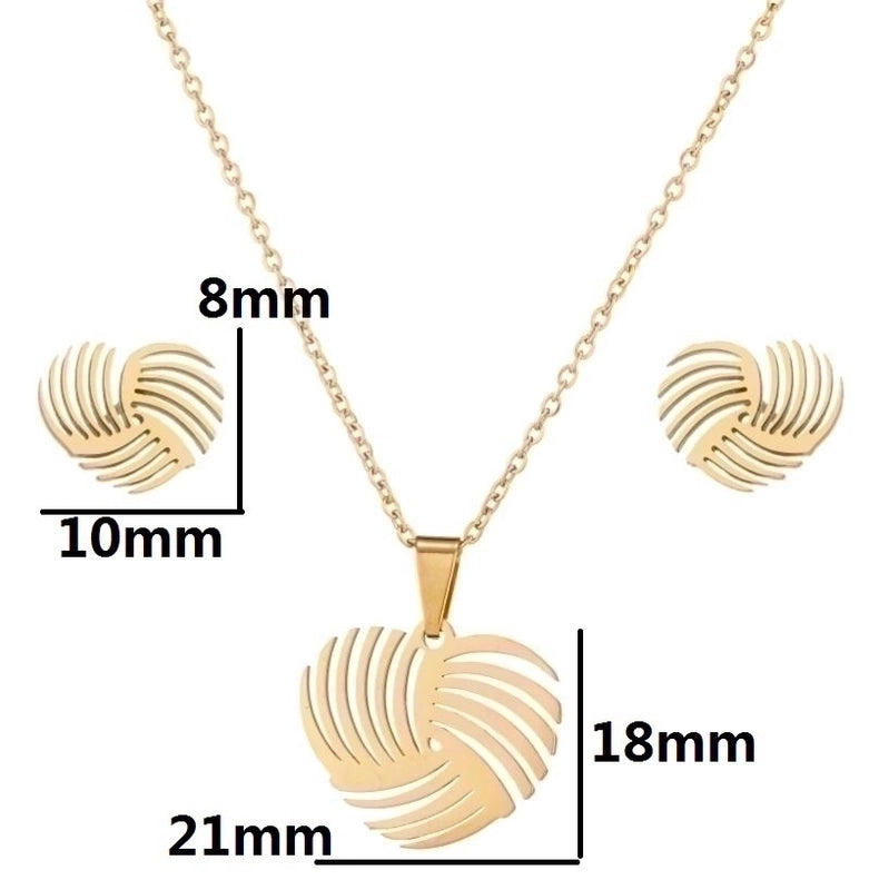 Minimalist Heart Shape Stainless Steel Plating Women's Earrings Necklace