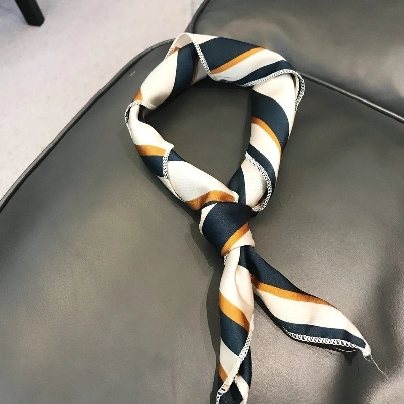 Women's Minimalist Color Block Polyester Silk Scarf