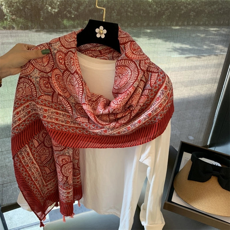 Women's  Vintage Style Classic Style Paisley Polyester Printing Tassel Scarf