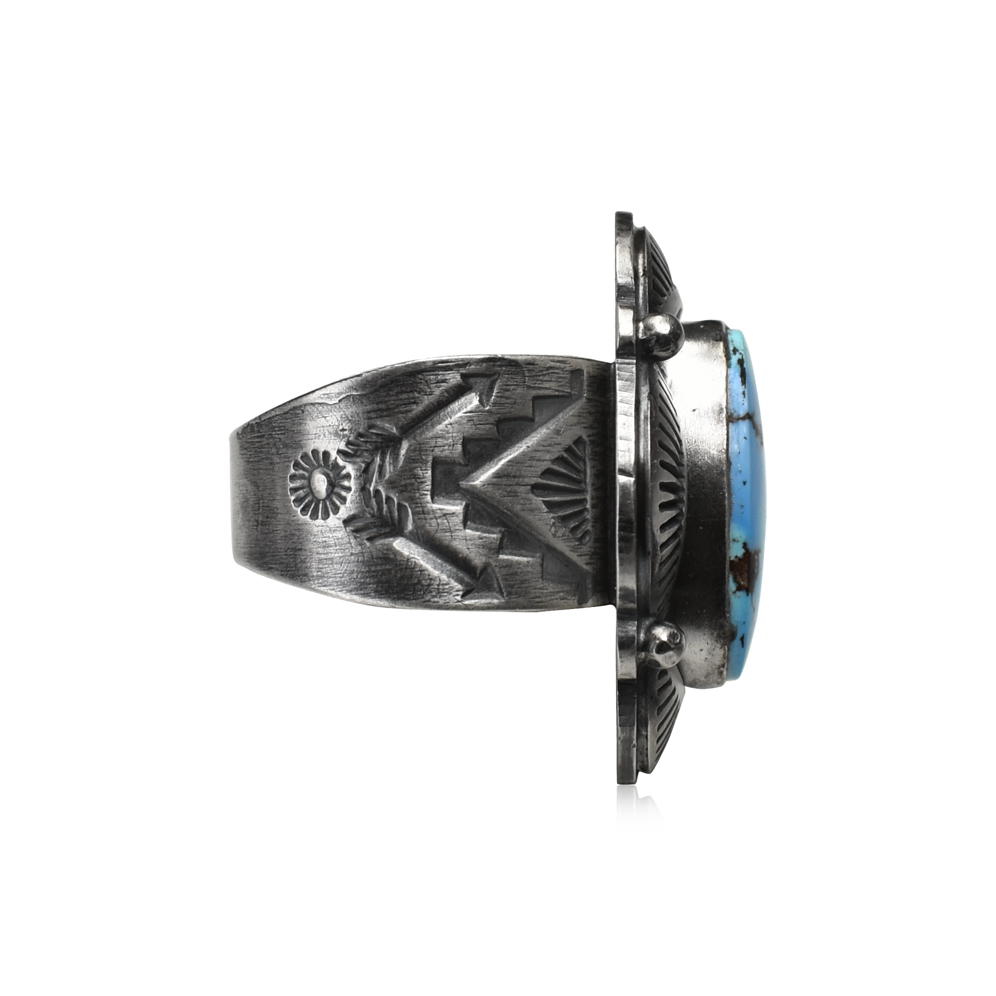 Oval Golden Hill  Hand-Stamped Overlay Ring