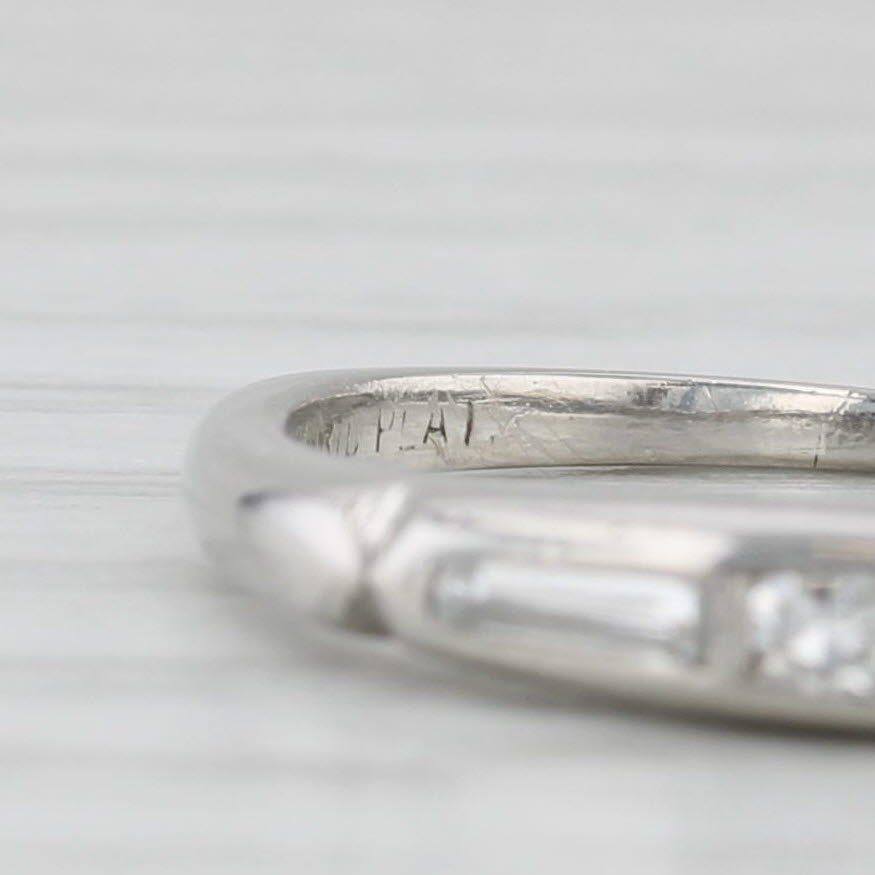0.12ctw Diamond Wedding Band Platinum Size 5.75 Stackable Ring