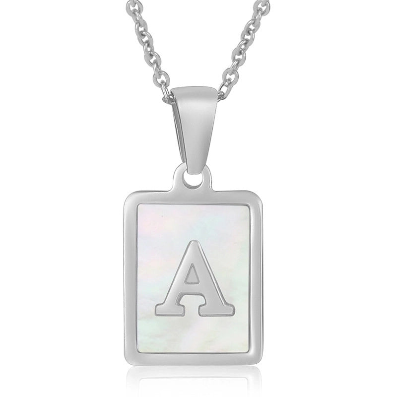 Minimalist Letter Rectangle 304 Stainless Steel Titanium Steel Shell 18K Gold Plated Plating Pendant Necklace