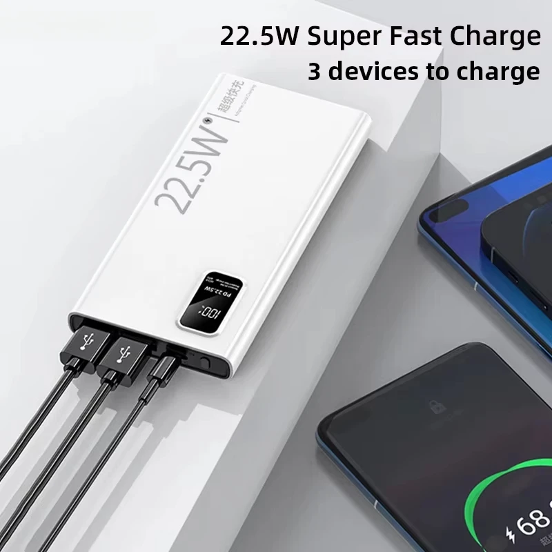 20000mAh Portable Power Bank 22.5W USB C Fast Charging External Spare Battery 10000mAh Powerbank for IPhone 16 15 Samsung Xiaomi