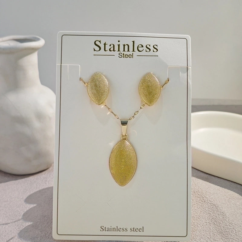 Elegant Classical Geometric 304 Stainless Steel Plating Jewelry Set